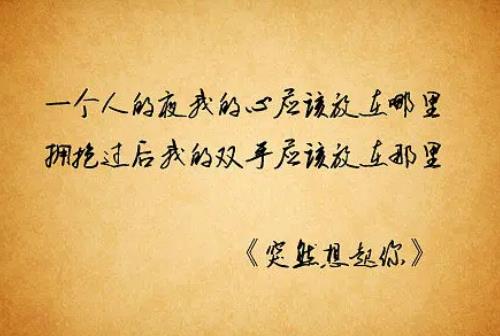 一個(gè)人的夜我的心應(yīng)該放在哪里歌名