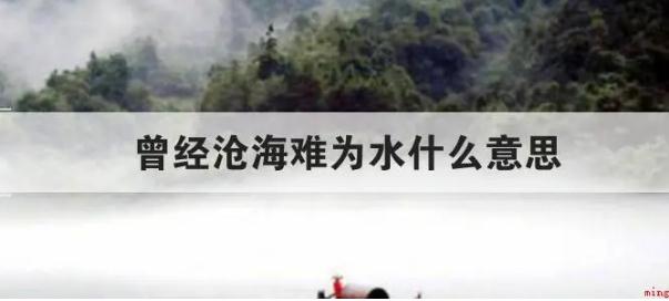 曾經(jīng)滄海難為水什么意思 曾經(jīng)滄海難為水什么意思出自哪里
