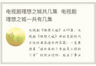 電視劇理想之城共幾集  電視劇理想之城一共有幾集