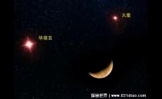 月亮詭異的笑，紅色笑臉是天文現(xiàn)象(雙星伴月奇觀)