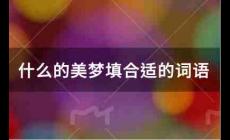 什么的美夢填合適的詞語有哪些？