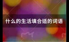 什么的生活填合適的詞語有哪些？