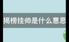 揭榜掛帥是什么意思?揭榜掛帥什么意思?