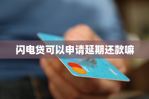閃電貸可以申請延期還款嘛